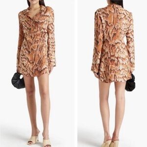 Nanushka Brown Patterned Long Sleeve Dress